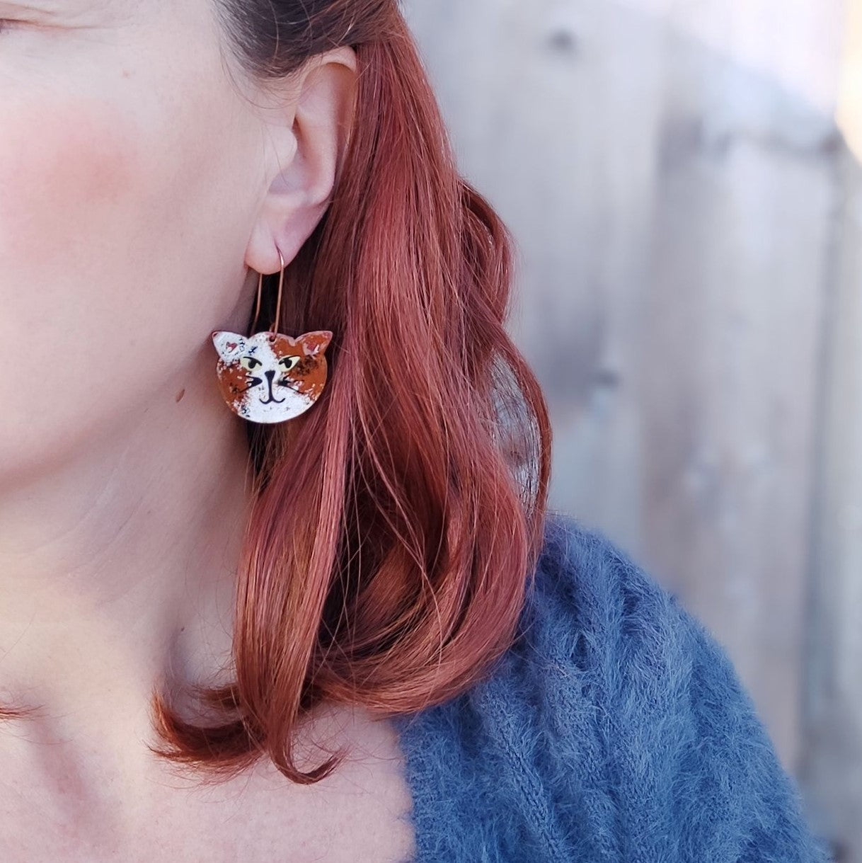 Orecchini GATTI marrone e bianco
