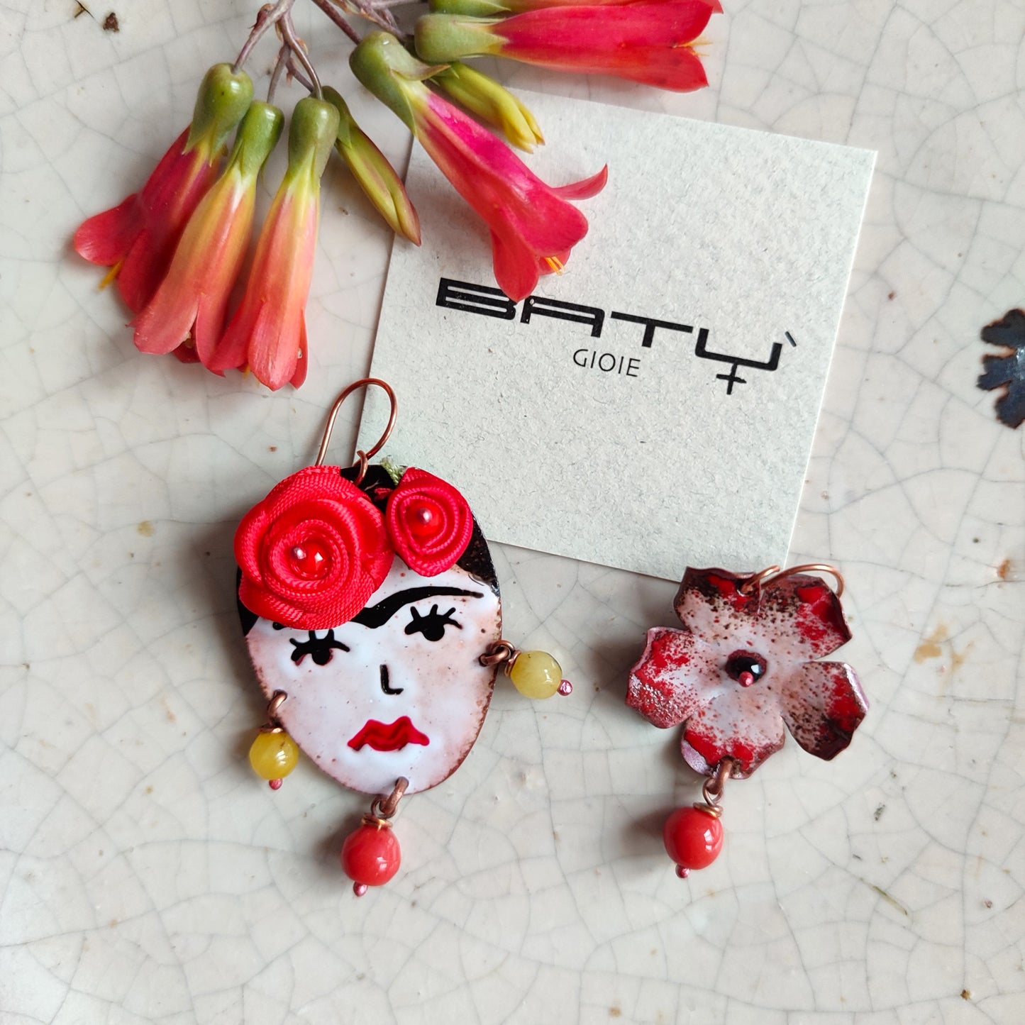 Orecchini FRIDA KAHLO rossi