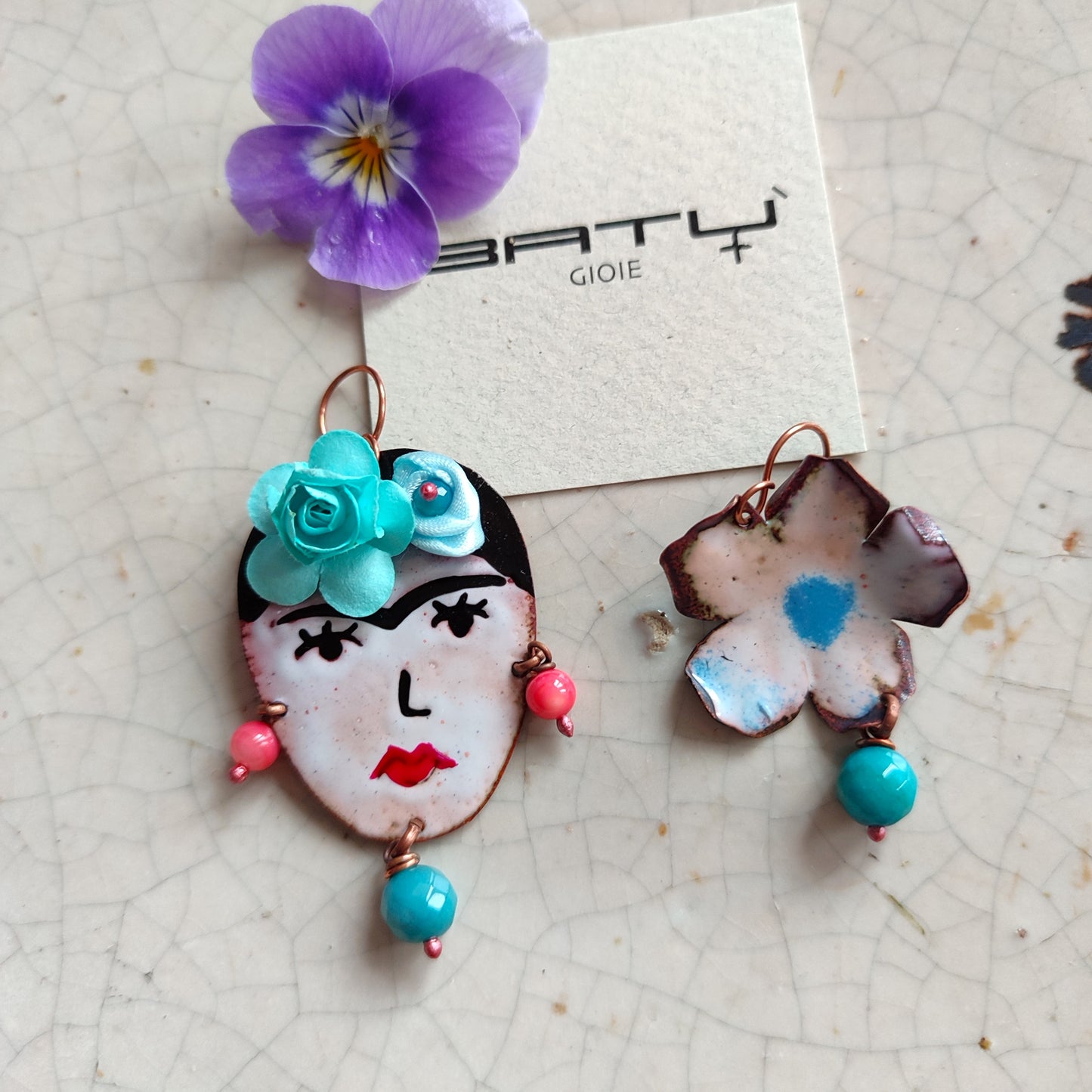 Orecchini FRIDA KAHLO azzurri