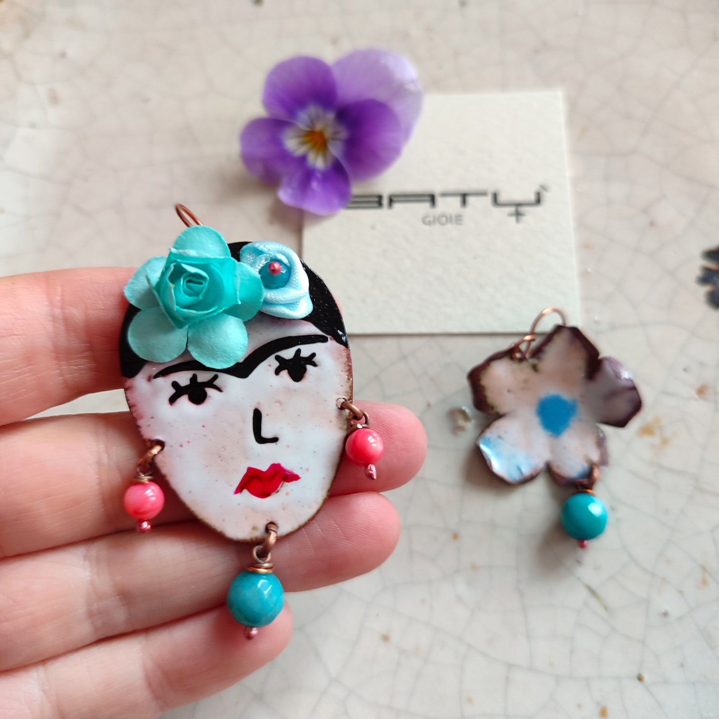 Orecchini FRIDA KAHLO azzurri