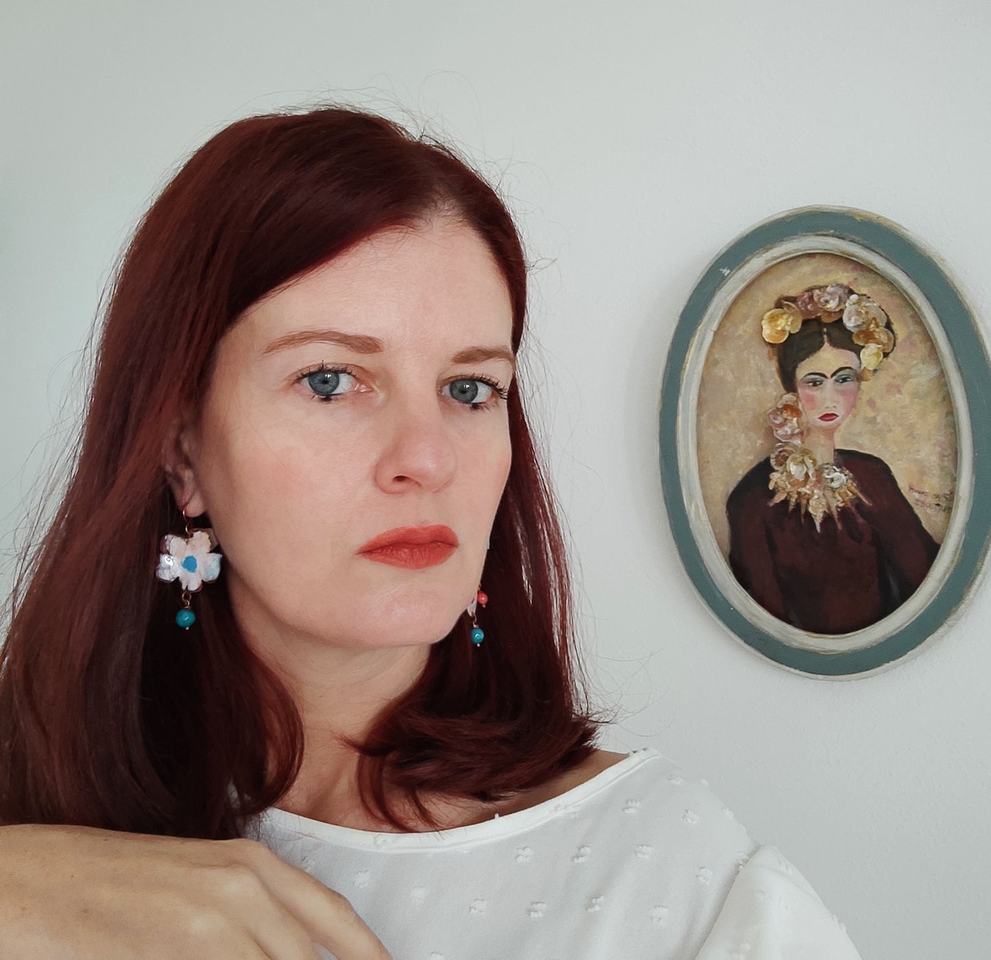 Orecchini FRIDA KAHLO azzurri