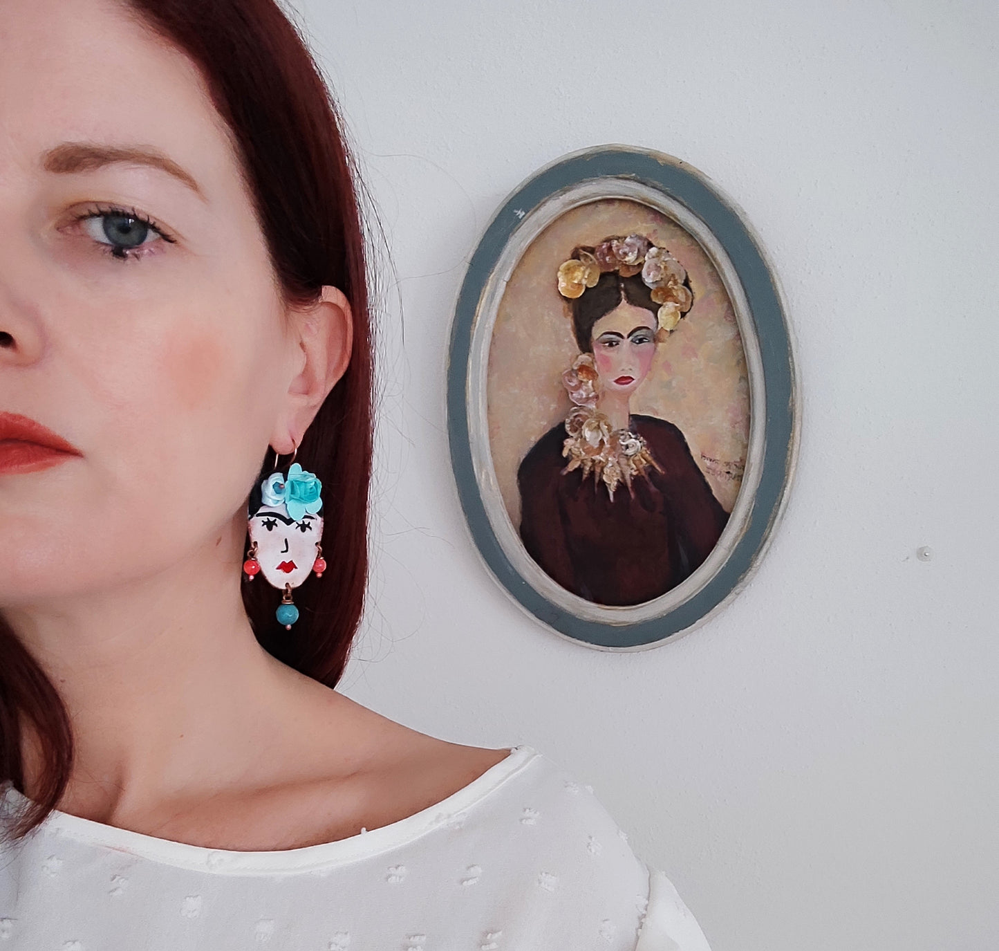 Orecchini FRIDA KAHLO azzurri