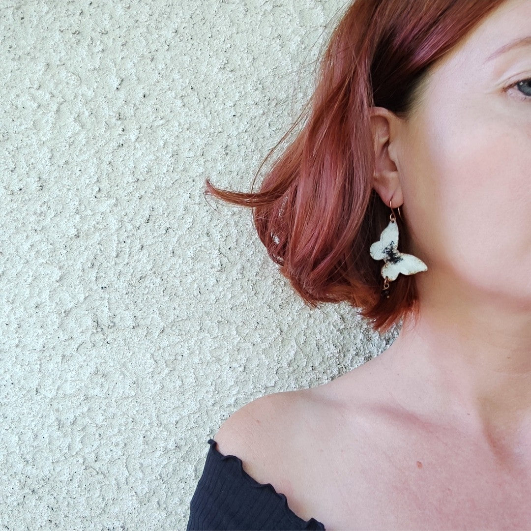 Orecchini FARFALLA bianche/nere