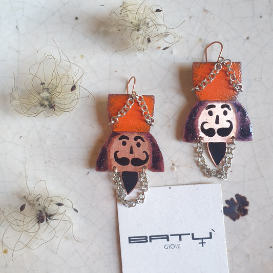 Orecchini SCHIACCIANOCI ARANCIONE