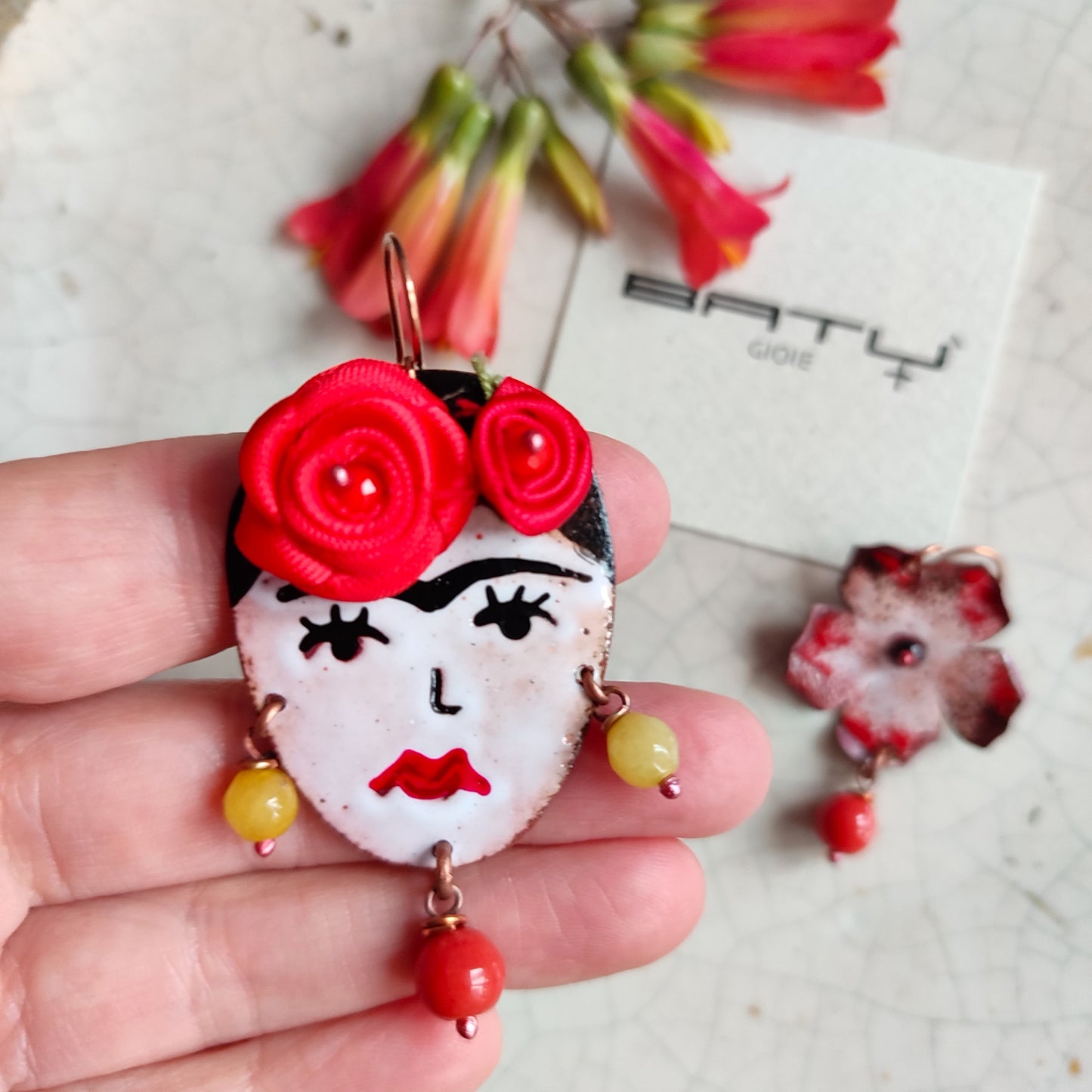 Orecchini FRIDA KAHLO rossi