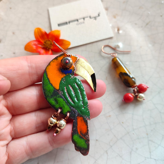 Orecchini TUCANO verde